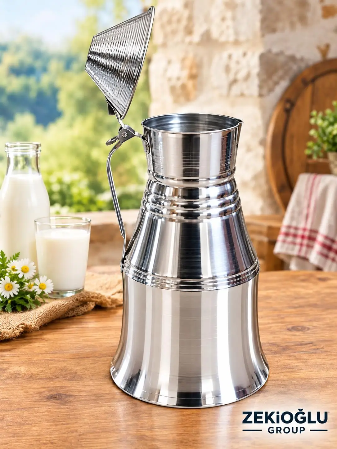 Alüminyum Güğüm No 3 Beyaz 3 Litre su Süt Güğümü Sütlük Su Yoğurt Ayran Saklama Kabı