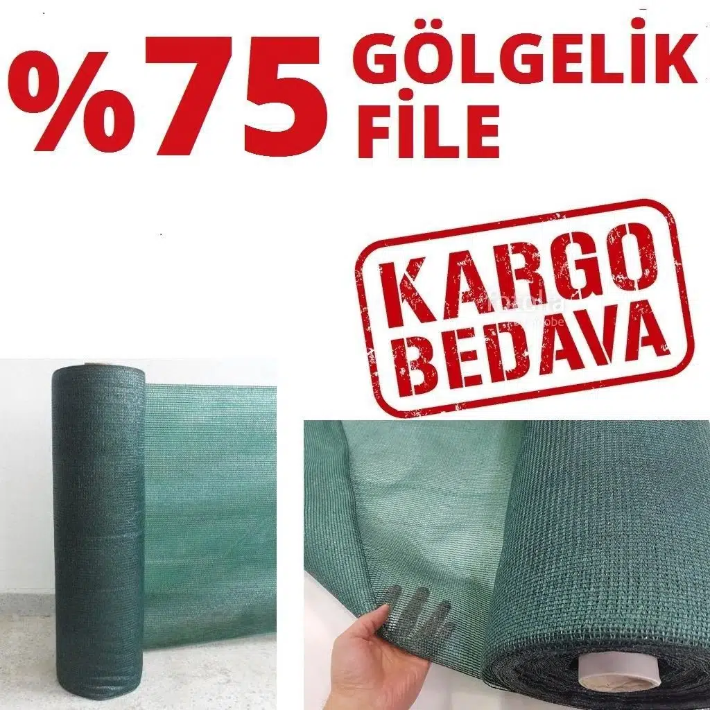 %75 Gölgelik File 1m x 15m Bahçe Çit Örtüsü Meyve Ağacı Örtüsü