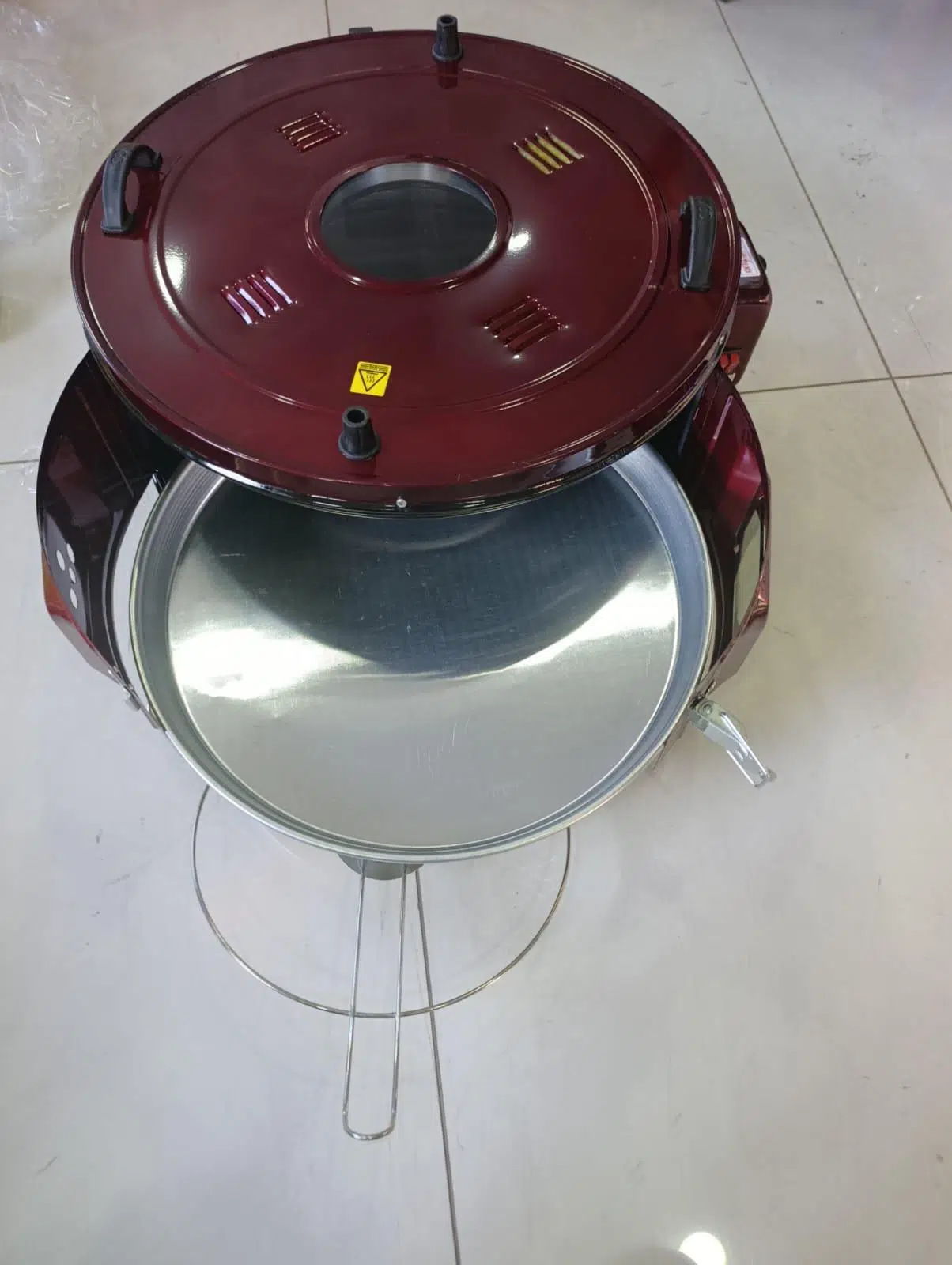 Lüks Büyük Döner Tepsili Yuvarlak Fırın Termostatlı Elektrikli Börek Fırını 1400W Isıya Dayanıklı Cam Kapaklı pizza fırını börek fırını