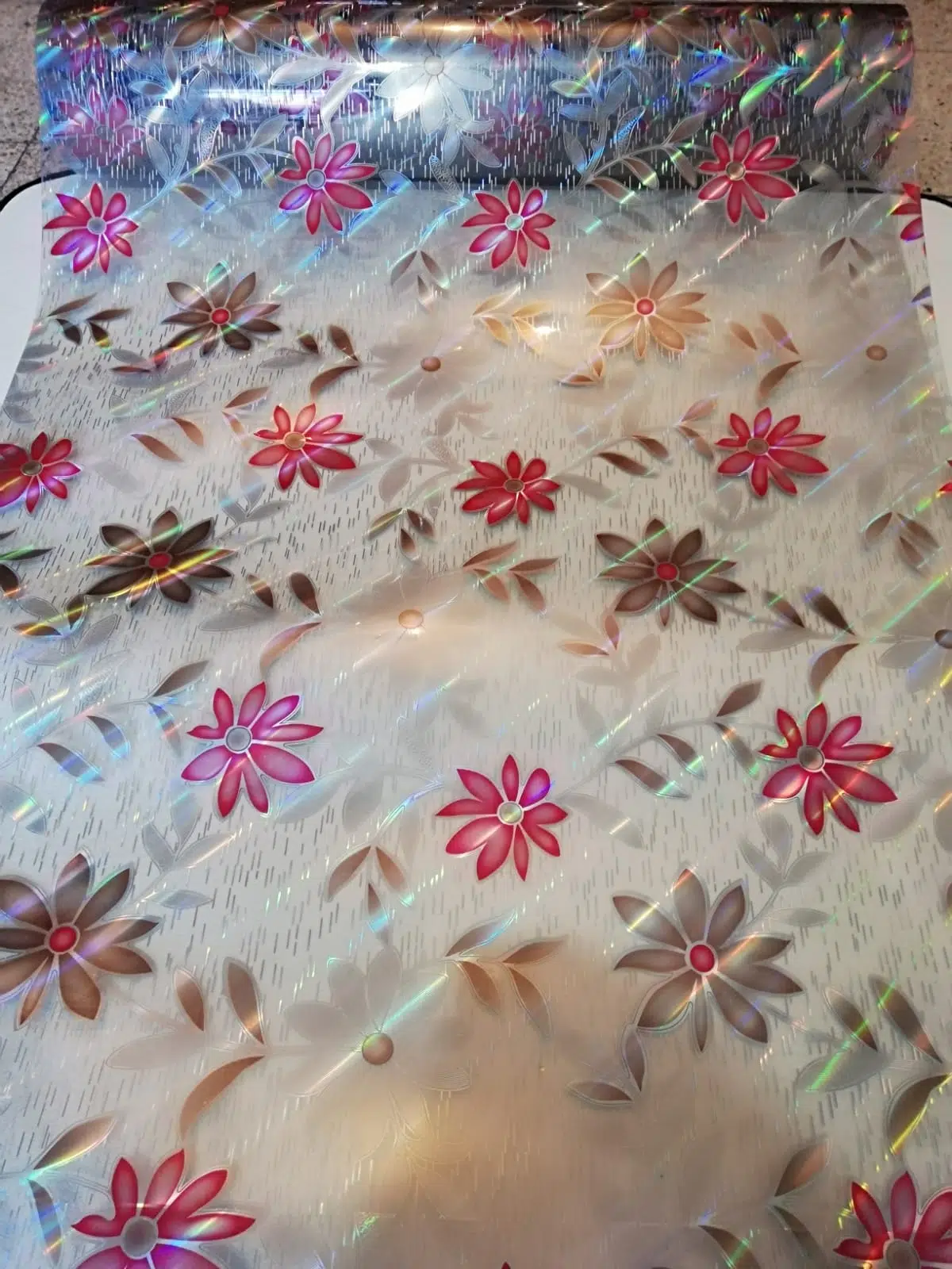 ŞEFFAF MASA ÖRTÜSÜ 1,7 mm 80 cm x 140 cm Kalın DESENLİ Pvc Kaymaz Masa Örtüsü Koruyucu 80 CM X 140 CM